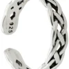 Outlet Bijou Brigitte Anello da piede - Braided Silver