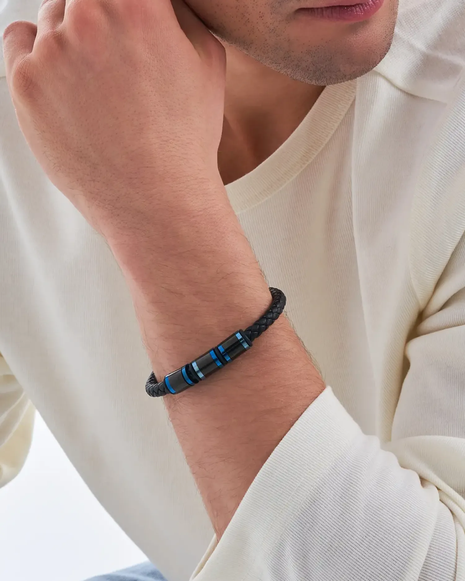 New Bijou Brigitte Braccialetto da uomo - Blue Details