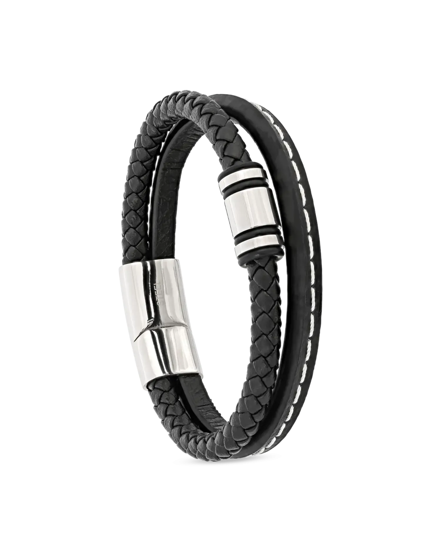 Bijou Brigitte Braccialetto da uomo - Bold Black