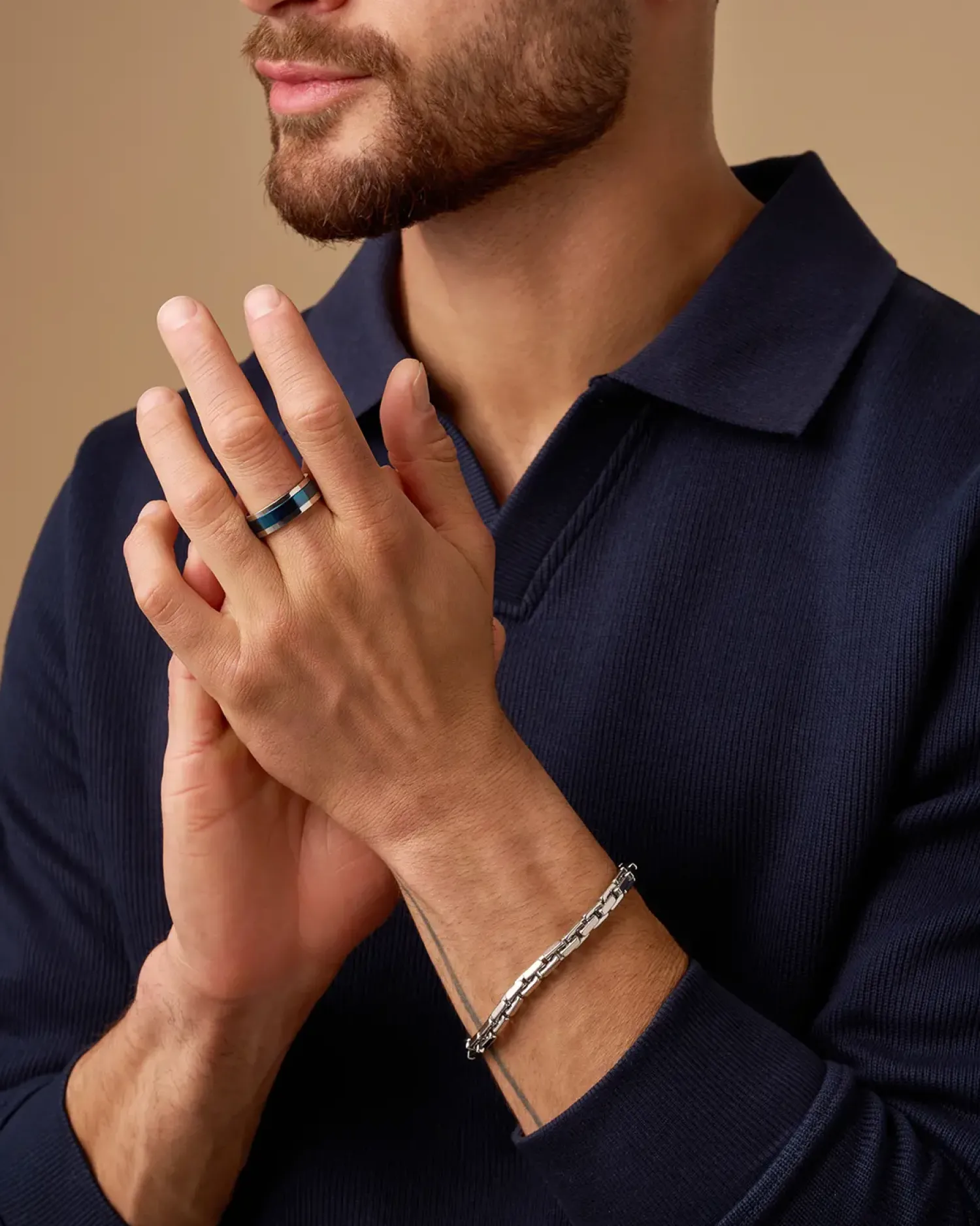 Bijou Brigitte Braccialetto da uomo - Pure Steel