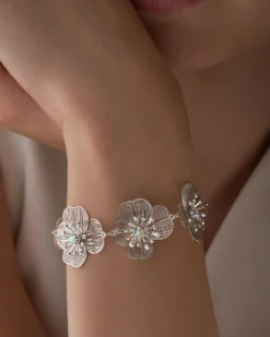 Sale Bijou Brigitte Braccialetto - Silver Petal