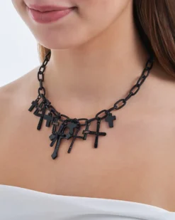 Bijou Brigitte Collana - Black Crosses