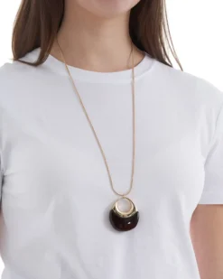 Sale Bijou Brigitte Collana - Brown Oval