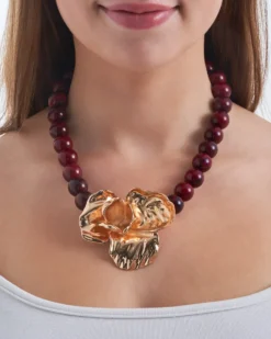 Discount Bijou Brigitte Collana - Burgundy Vintage