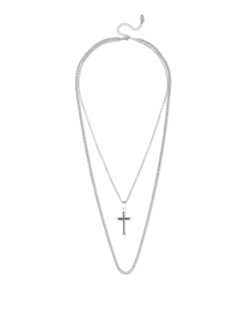 New Bijou Brigitte Collana da uomo - Black Crossed