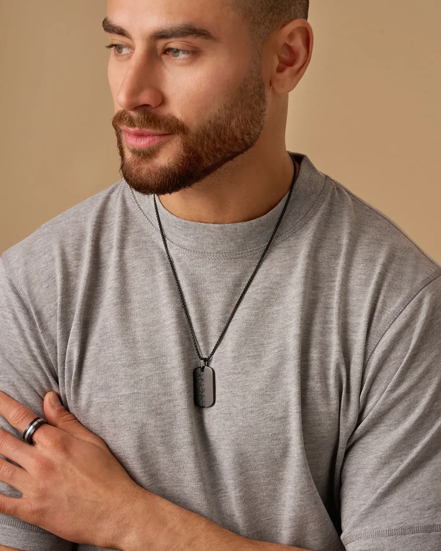 New Bijou Brigitte Collana da uomo - Black Design