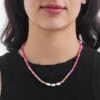 Sale Bijou Brigitte Collana - Pink Jade