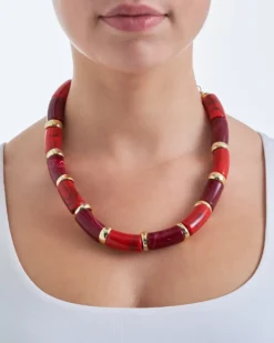 Best Bijou Brigitte Collana - Red Marble