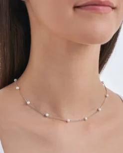 Bijou Brigitte Collana - Rhodium Pearls