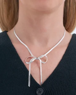 Clearance Bijou Brigitte Collana - Silver Ribbon