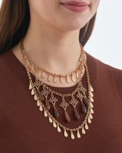 Online Bijou Brigitte Collana stratificata - Brown Boho