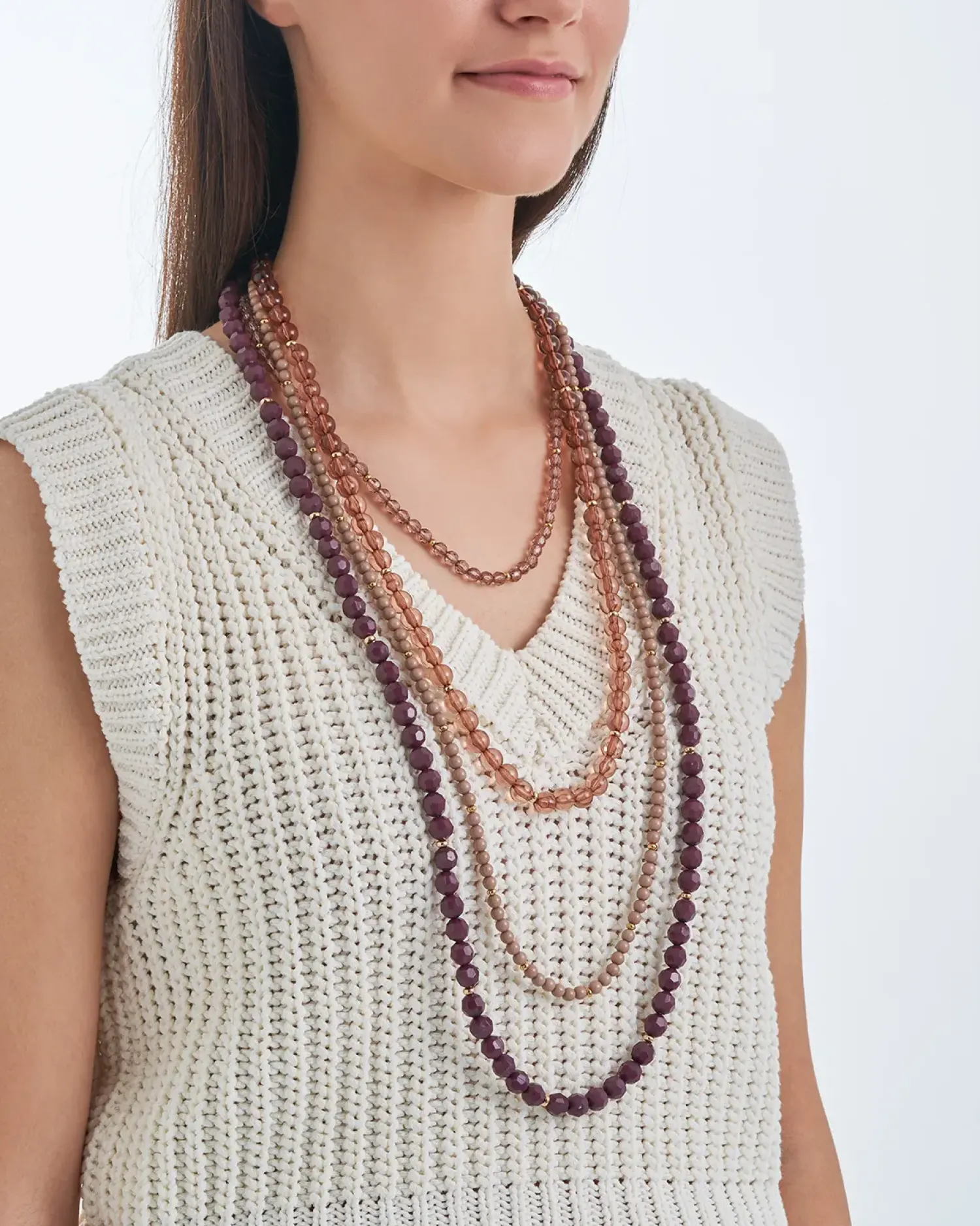 Online Bijou Brigitte Collana stratificata - Brown Beads