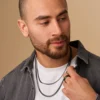 Outlet Bijou Brigitte Collana stratificata da uomo - Perfect Black