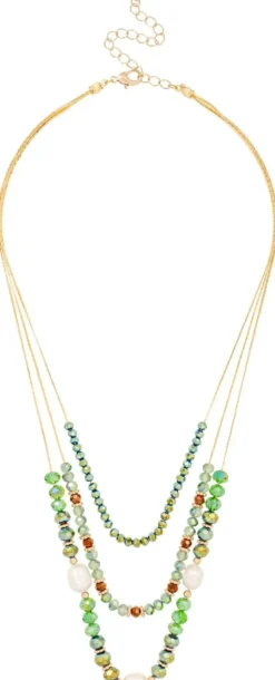 Hot Bijou Brigitte Collana stratificata - Green Beads