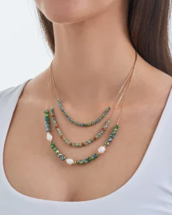 Hot Bijou Brigitte Collana stratificata - Green Beads