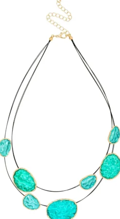 Bijou Brigitte Collana stratificata - Hammered Turquoise