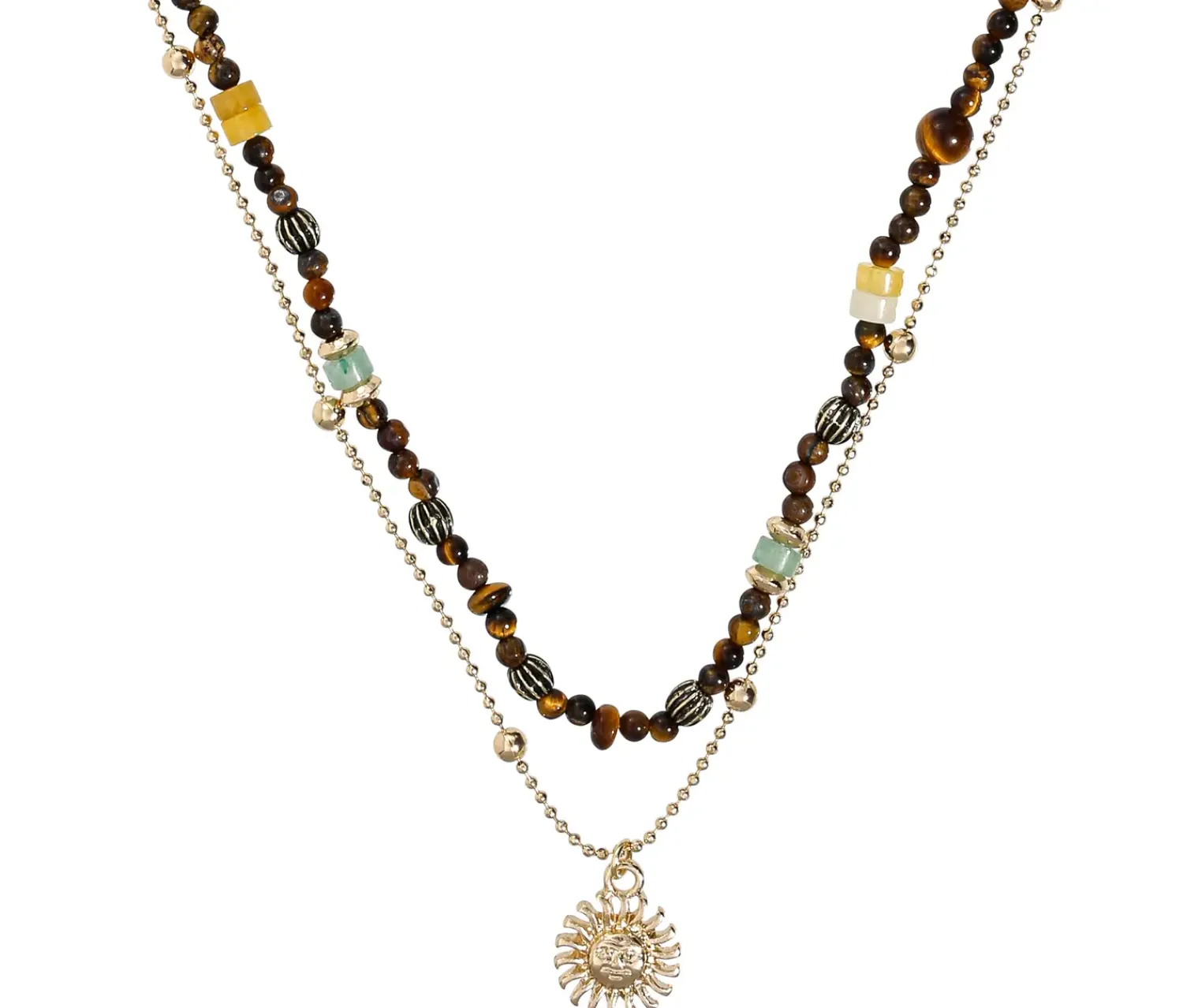 Best Bijou Brigitte Collana stratificata - Nature Jade
