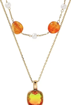 New Bijou Brigitte Collana stratificata - Orange Agate