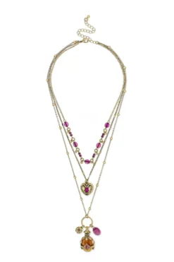 Best Bijou Brigitte Collana stratificata - Purple Boho