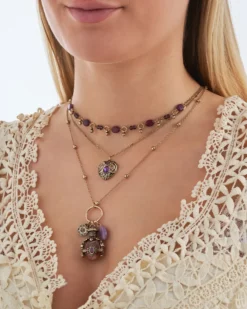 Best Bijou Brigitte Collana stratificata - Purple Boho