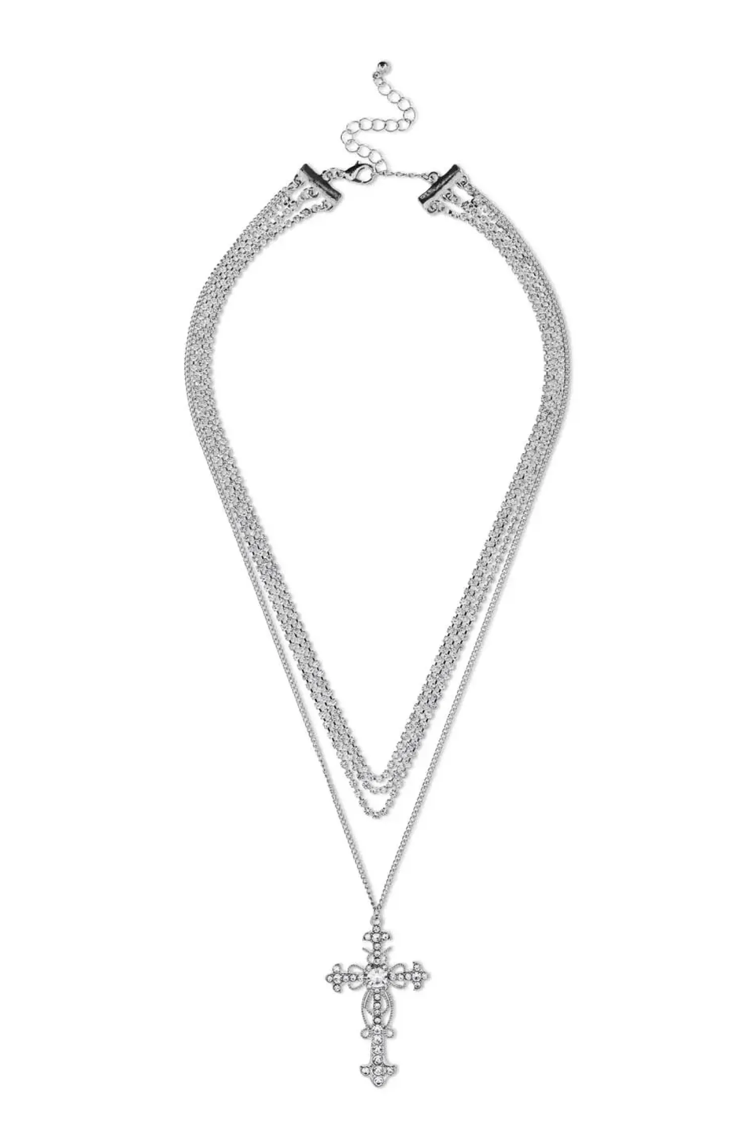 Hot Bijou Brigitte Collana stratificata - Rhinestone Cross
