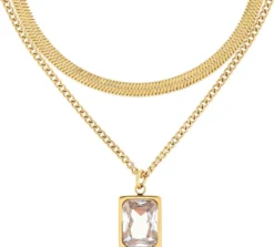 Discount Bijou Brigitte Collana stratificata - Steel Rectangle