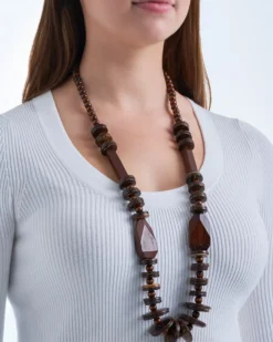 Sale Bijou Brigitte Collana - Wooden Discs