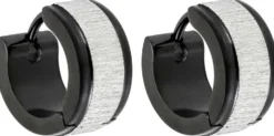 New Bijou Brigitte Creoli da uomo - Scratched Silver