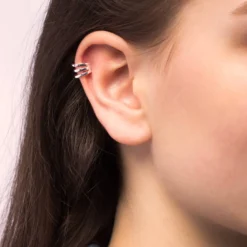 Clearance Bijou Brigitte Earcuff - Silver Stripes