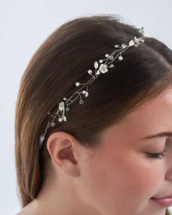 Sale Bijou Brigitte Fascia per capelli - Silver Flowers