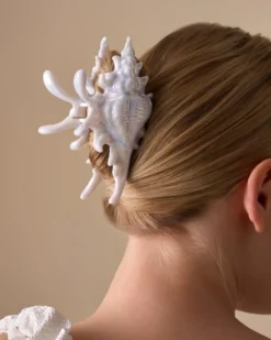 Discount Bijou Brigitte Fermaglio per capelli - White Conch