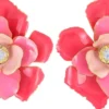 Bijou Brigitte Orecchini a clip - Pink Flower