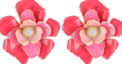Bijou Brigitte Orecchini a clip - Pink Flower