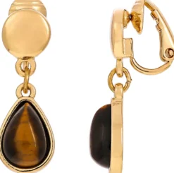 Clearance Bijou Brigitte Orecchini a clip - Tiger Eye