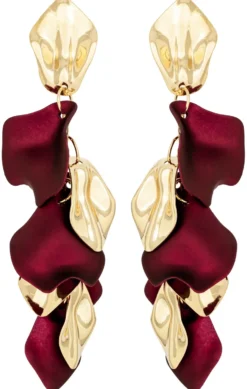 Outlet Bijou Brigitte Orecchini a perno - Burgundy Leaves