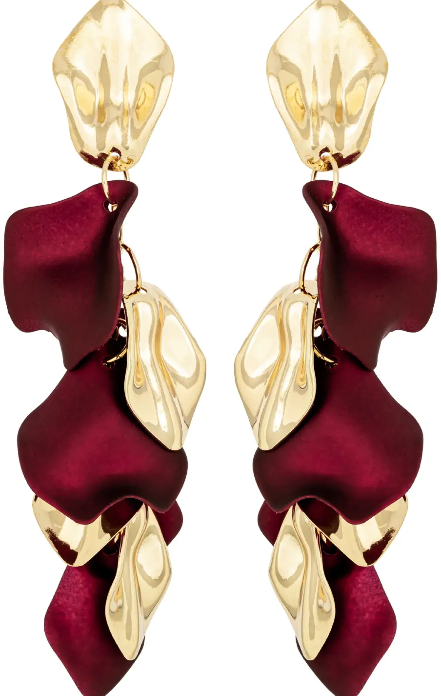 Outlet Bijou Brigitte Orecchini a perno - Burgundy Leaves