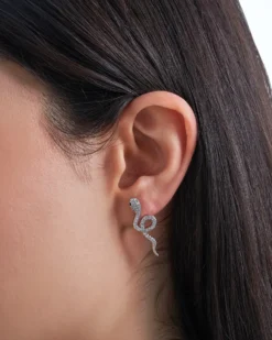 Online Bijou Brigitte Orecchini a perno - Emerald Serpent