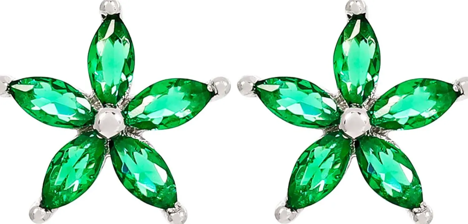 Discount Bijou Brigitte Orecchini a perno - Floral Emerald