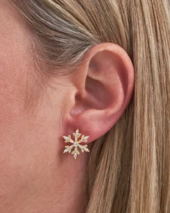 New Bijou Brigitte Orecchini a perno - Golden Snowflake