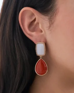 Clearance Bijou Brigitte Orecchini a perno - Orange Jade