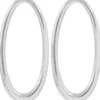 Clearance Bijou Brigitte Orecchini a perno - Rhodium Ovals