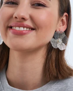 New Bijou Brigitte Orecchini a perno - Silver Petal
