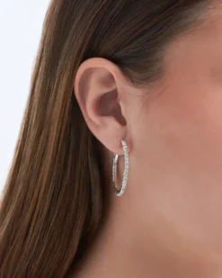 Clearance Bijou Brigitte Orecchini creoli - Silver Sourrounding