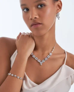 Bijou Brigitte Parure di gioielli - Zirconia Leaves