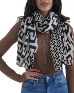 Online Bijou Brigitte Sciarpa - Black Graphic