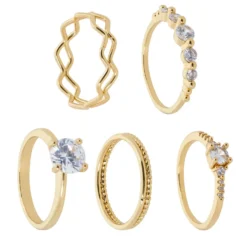 Outlet Bijou Brigitte Set di anelli - Golden Elegance