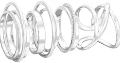 Clearance Bijou Brigitte Set di anelli - Silver Chic