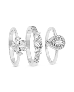 New Bijou Brigitte Set di anelli - Silver Zirkonia