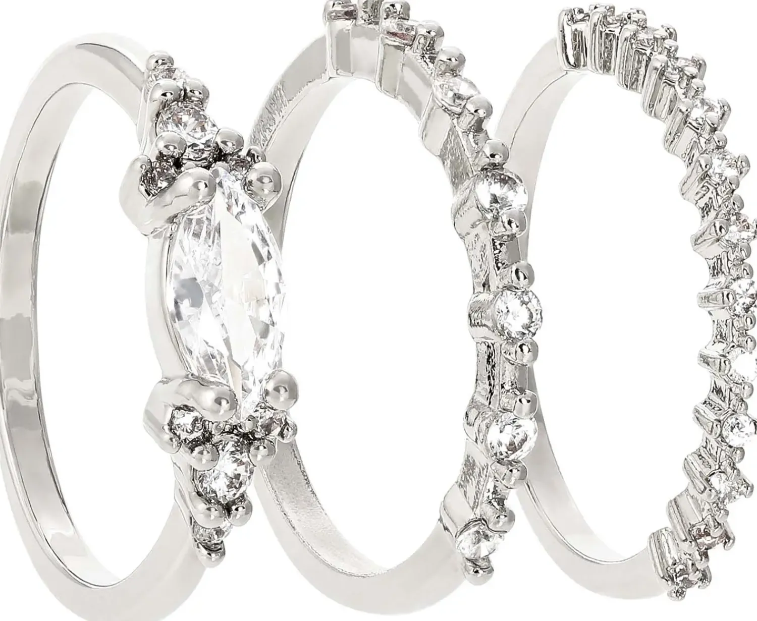 Sale Bijou Brigitte Set di anelli - Sparkling Navette