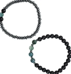 Hot Bijou Brigitte Set di braccialetti da uomo - Agate Gems